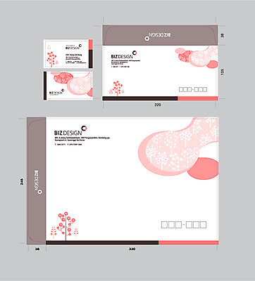 나무 식물 템플릿 문양 분홍색 컬러 무늬 명함 명함템플릿 봉투 서류봉투 편지봉투 사람없음 세트 패키지 봉투템플릿 우편봉투 비즈디자인 이미지템플릿 AI파일 편지 우편물 파일형식 벡터