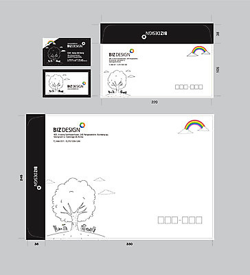 나무 식물 구름 템플릿 무지개 명함 명함템플릿 봉투 서류봉투 편지봉투 사람없음 세트 패키지 봉투템플릿 우편봉투 비즈디자인 이미지템플릿 AI파일 자연요소 편지 우편물 파일형식 벡터