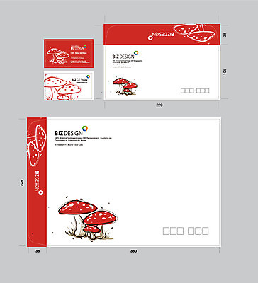 식물 템플릿 컬러 명함 명함템플릿 봉투 서류봉투 편지봉투 사람없음 빨간색 세트 버섯 패키지 봉투템플릿 우편봉투 비즈디자인 이미지템플릿 AI파일 편지 우편물 파일형식 벡터