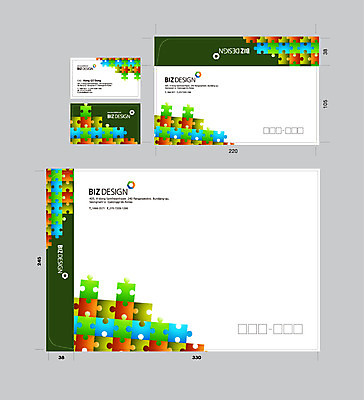 템플릿 명함 명함템플릿 봉투 서류봉투 편지봉투 사람없음 세트 컬러풀 퍼즐 패키지 봉투템플릿 우편봉투 비즈디자인 이미지템플릿 AI파일 컬러 편지 우편물 파일형식 벡터