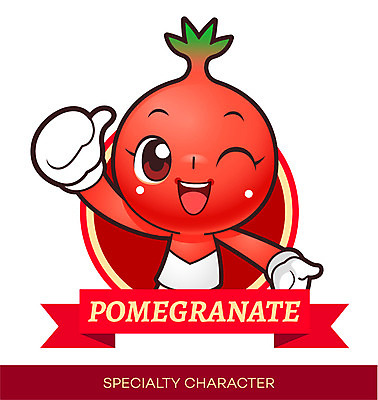 캐릭터 과일 일러스트 홍보캐릭터 사람없음 빨간색 라벨 알림 특산물 컬러푸드 과일캐릭터 석류 특산물캐릭터 마스코트 일러캐릭터 AI파일 컬러 프레임 파일형식 벡터