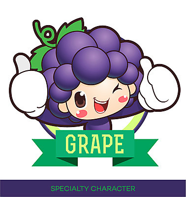 캐릭터 과일 일러스트 홍보캐릭터 포도 사람없음 라벨 보라색 알림 특산물 컬러푸드 과일캐릭터 특산물캐릭터 마스코트 포도캐릭터 일러캐릭터 AI파일 컬러 프레임 파일형식 벡터
