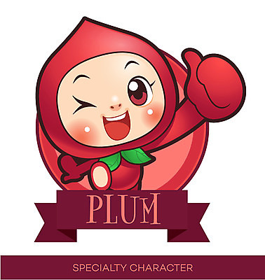 캐릭터 과일 일러스트 홍보캐릭터 사람없음 빨간색 라벨 알림 특산물 컬러푸드 과일캐릭터 자두 특산물캐릭터 마스코트 일러캐릭터 AI파일 컬러 프레임 파일형식 벡터