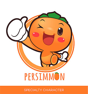 캐릭터 과일 일러스트 홍보캐릭터 감 사람없음 라벨 주황색 알림 특산물 컬러푸드 과일캐릭터 특산물캐릭터 마스코트 일러캐릭터 AI파일 컬러 프레임 파일형식 벡터