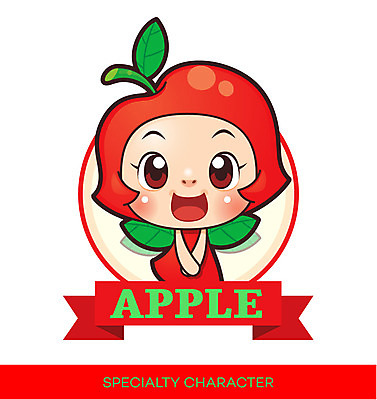 캐릭터 과일 일러스트 홍보캐릭터 사람없음 빨간색 라벨 알림 특산물 컬러푸드 과일캐릭터 특산물캐릭터 마스코트 사과캐릭터 일러캐릭터 AI파일 컬러 프레임 파일형식 벡터