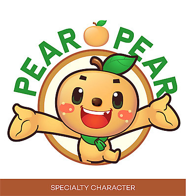 캐릭터 과일 일러스트 홍보캐릭터 사람없음 노란색 라벨 배 알림 특산물 컬러푸드 과일캐릭터 특산물캐릭터 마스코트 배캐릭터 일러캐릭터 AI파일 컬러 프레임 파일형식 벡터