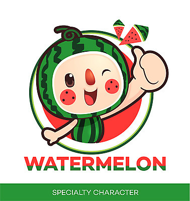 캐릭터 과일 일러스트 홍보캐릭터 수박 사람없음 초록색 라벨 알림 특산물 컬러푸드 과일캐릭터 특산물캐릭터 마스코트 수박캐릭터 일러캐릭터 AI파일 컬러 프레임 파일형식 벡터