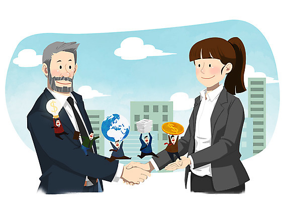 PSD 여자 남자 지구 중년 일러스트 비즈니스 전구 협력 악수 사람 정장 빌딩 여러명 성인 동전 비즈니스맨 비즈니스우먼 계약 문서 열정 중년만 성인만 국내일러스트 옷 감정 다수 돈 손짓 건물 직장인 파일형식