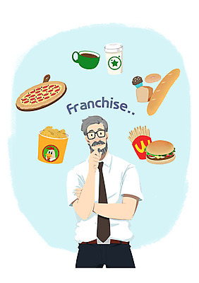 PSD 남자 커피 음식 빵 중년 일러스트 비즈니스 피자 패스트푸드 한명 사람 정장 성인 치킨 햄버거 비즈니스맨 열정 구상 국내일러스트 1 옷 감정 음료 서양음식 직장인 인스턴트 닭고기요리 파일형식