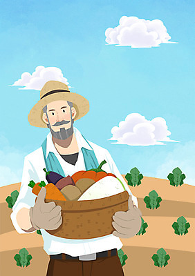 주간 PSD 구름 모자 남자 중년 채소 일러스트 하늘 호박 가지 감자 한명 사람 성인 야외 농장 바구니 당근 무 은퇴 고구마 열정 귀농 국내일러스트 자연요소 1 잡화 감정 농업 뿌리채소 파일형식