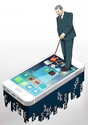 PSD 남자 중년 일러스트 지팡이 한명 사람 정장 빌딩 성인 스마트폰 도시 비즈니스맨 어플리케이션 열정 국내일러스트 1 옷 감정 비즈니스 건물 핸드폰 스마트기기 직장인 파일형식