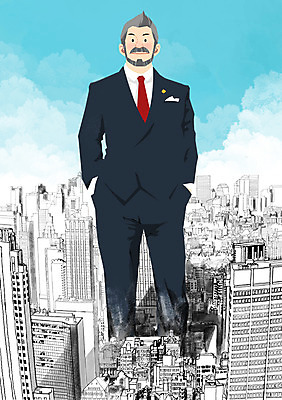 주간 PSD 구름 남자 중년 일러스트 비즈니스 하늘 한명 사람 정장 빌딩 성인 야외 도시 비즈니스맨 주머니손 열정 거인 국내일러스트 자연요소 1 옷 감정 모션 건물 직장인 파일형식