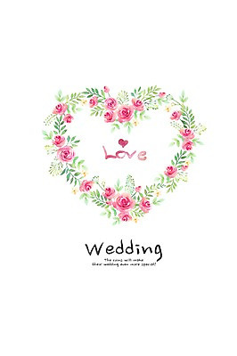 PSD 식물 템플릿 꽃 행복 결혼 카드템플릿 캘리그라피 수채화 사랑 사람없음 장미 하트 축하 청첩장 심플 초대장 감성 이미지템플릿 모양 감정 컨셉 카드_감사 이벤트 파일형식