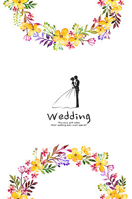 PSD 템플릿 손글씨 여자 남자 꽃 행복 신부 신랑 결혼 카드템플릿 캘리그라피 수채화 사랑 사람 성인 두명 축하 청첩장 심플 초대장 감성 성인만 이미지템플릿 식물 감정 컨셉 카드_감사 이벤트 파일형식