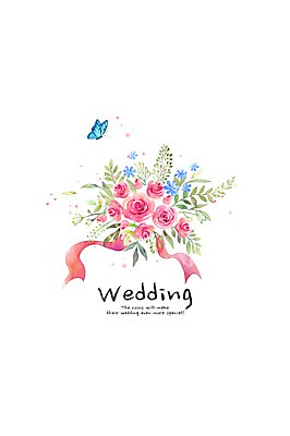 PSD 템플릿 꽃 행복 부케 나비 결혼 카드템플릿 캘리그라피 수채화 사랑 사람없음 빨간색 장미 축하 청첩장 심플 초대장 감성 이미지템플릿 식물 감정 컬러 꽃다발 곤충 컨셉 카드_감사 이벤트 파일형식