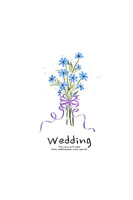 PSD 식물 템플릿 꽃 행복 부케 결혼 카드템플릿 캘리그라피 수채화 사랑 사람없음 파란색 축하 청첩장 심플 초대장 감성 이미지템플릿 감정 컬러 꽃다발 컨셉 카드_감사 이벤트 파일형식