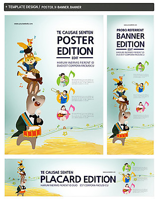 PSD 동물 템플릿 배너 배너템플릿 여자 남자 가로배너 ZIP 포스터 세로배너 어린이 악기 음악 연주 음표 문화예술 세마리 들기 사람 상반신 세명 세트 현수막 북 어린이만 기호 모션 타악기 3 가로 세로 파일형식