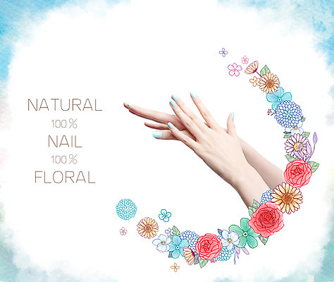 PSD 식물 편집이미지 손 여자 꽃 포토일러 한명 사람 성인 신체부위 뷰티 손톱 순수 활기 청순 성인만 이미지편집 1 컨셉 파일형식