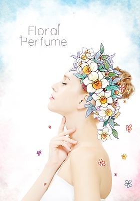 PSD 서양인 외국인 식물 편집이미지 여자 꽃 포토일러 한명 사람 성인 뷰티 화관 순수 활기 청순 여자만 여자한명만 성인여자만 성인만 이미지편집 1 컨셉 인종 파일형식