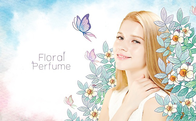 PSD 서양인 외국인 식물 편집이미지 여자 꽃 나비 포토일러 한명 사람 성인 뷰티 순수 활기 청순 여자만 여자한명만 성인여자만 성인만 이미지편집 1 곤충 컨셉 인종 파일형식