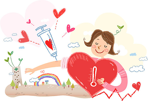 여자 캠페인 무지개 일러스트 병원 주사기 사랑 한명 사람 성인 희망 하트 봉사 혈액 복지 헌혈 여자만 여자한명만 성인여자만 성인만 국내일러스트 AI파일 자연요소 모양 1 감정 의학 의료기기 도움 사회이슈 파일형식 벡터