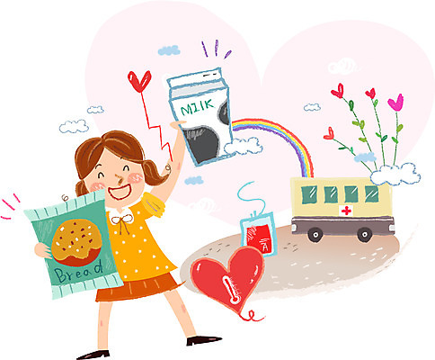 여자 빵 캠페인 일러스트 자동차 버스 사랑 한명 사람 성인 희망 우유 하트 봉사 혈액 복지 헌혈 혈액주머니 여자만 여자한명만 성인여자만 성인만 국내일러스트 AI파일 모양 1 감정 음식 육상교통 유제품 대중교통 도움 사회이슈 파일형식 벡터