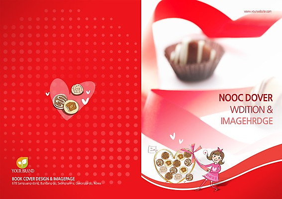 PSD 템플릿 편집 표지디자인 북디자인 출판디자인 여자 표지 리본 음식 백그라운드 북커버 데이이벤트 발렌타인데이 선물 한명 사람 이벤트 팜플렛 초콜릿 하트 여자만 여자한명만 이미지템플릿 모양 1 기념일 디저트 파일형식