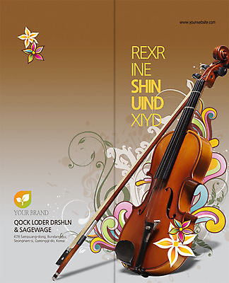 PSD 식물 템플릿 편집 표지디자인 북디자인 출판디자인 표지 꽃 문화 예술 악기 음악 리플렛 백그라운드 꽃무늬 2단접지 북커버 문화예술 팜플렛 사람없음 클래식 바이올린 바이올린활 이미지템플릿 컨셉 무늬 현악기 파일형식