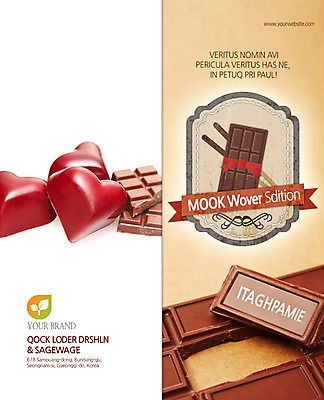 PSD 템플릿 편집 표지디자인 북디자인 출판디자인 표지 리본 음식 리플렛 백그라운드 2단접지 북커버 데이이벤트 발렌타인데이 이벤트 팜플렛 사람없음 라벨 초콜릿 하트 이미지템플릿 모양 기념일 디저트 프레임 파일형식