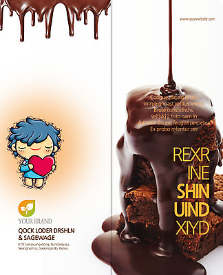 PSD 템플릿 편집 표지디자인 북디자인 출판디자인 표지 남자 음식 리플렛 백그라운드 2단접지 북커버 데이이벤트 발렌타인데이 한명 사람 이벤트 팜플렛 초콜릿 방 흐름 하트 브라우니 남자만 남자한명만 이미지템플릿 모양 1 기념일 컨셉 디저트 파일형식