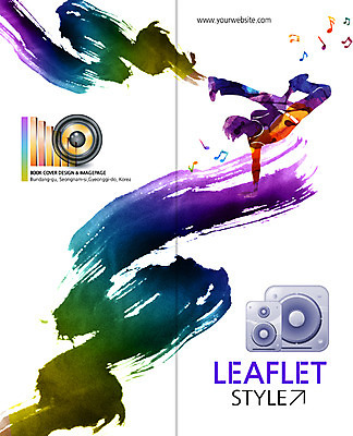 PSD 템플릿 편집 표지디자인 북디자인 출판디자인 표지 문화 예술 음악 리플렛 포즈 백그라운드 2단접지 북커버 음표 캘리그라피 문화예술 힙합 한명 사람 팜플렛 스피커 댄서 춤 비보이 이미지템플릿 직업 1 기호 음향기기 파일형식