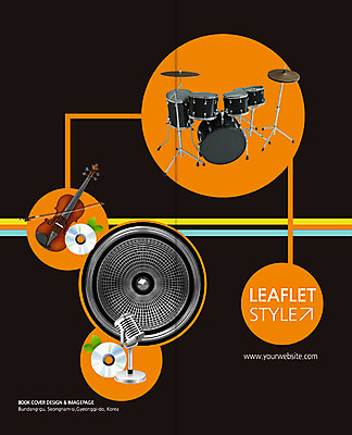 PSD 템플릿 편집 표지디자인 북디자인 출판디자인 표지 문화 예술 악기 음악 리플렛 백그라운드 2단접지 북커버 문화예술 나뭇잎 팜플렛 사람없음 스피커 CD 바이올린 마이크 드럼 바이올린활 이미지템플릿 음향기기 잎 현악기 타악기 파일형식