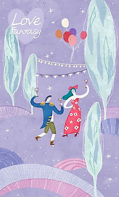 PSD 나무 식물 커플 여자 남자 와인잔 일러스트 상상 함께함 사랑 사람 이벤트 성인 두명 판타지 파티 로맨틱 풍선 국내일러스트 감정 컨셉 술잔 관계 파일형식