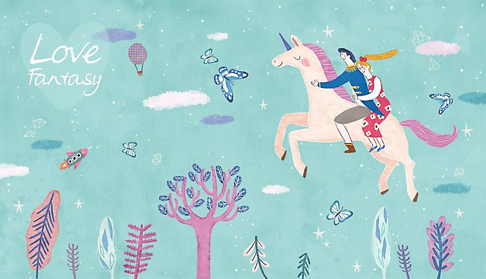 PSD 나무 식물 구름 커플 여자 남자 나비 일러스트 상상 하늘 함께함 사랑 사람 이벤트 성인 두명 판타지 로맨틱 열기구 우주선 무중력 유니콘 국내일러스트 자연요소 감정 곤충 컨셉 관계 항공교통 우주 파일형식