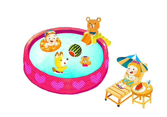 PSD 동물 여자 남자 어린이 과일 일러스트 곰 물놀이 탁자 휴가 여름음식 수박 함께함 사람 두명 여름 친구 여름휴가 바캉스 풀장 기쁨 파라솔 미끄럼틀 즐거움 다람쥐 여우 튜브 야외의자 어린이만 제철음식 제철과일 국내일러스트 계절 감정 음식 가구 컨셉 의자 포유류 관계 놀이 수영장 놀이기구 설치류 제철 파일형식 여름_계절