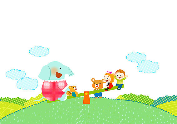 주간 PSD 동물 구름 여자 남자 어린이 일러스트 곰 놀이 코끼리 함께함 사람 야외 두명 친구 기쁨 놀이기구 즐거움 다람쥐 시소 어린이만 국내일러스트 자연요소 감정 컨셉 포유류 관계 설치류 파일형식