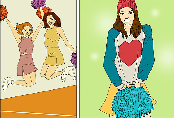 PSD 직업 여자 일러스트 응원 사람 성인 세명 만화 치어리더 열정 아트툰 성인여자만 국내일러스트 감정 그림 여자만 성인만 파일형식