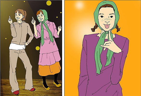 PSD 직업 여자 일러스트 사람 성인 세명 공연 만화 열정 코미디언 아트툰 개그우먼 성인여자만 국내일러스트 감정 이벤트 그림 여자만 성인만 파일형식