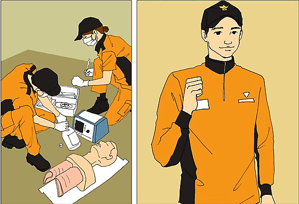 PSD 직업 여자 남자 일러스트 의료기기 사람 성인 세명 응급 마네킹 만화 구조원 열정 응급치료 아트툰 성인만 국내일러스트 감정 의학 치료 긴급 그림 파일형식