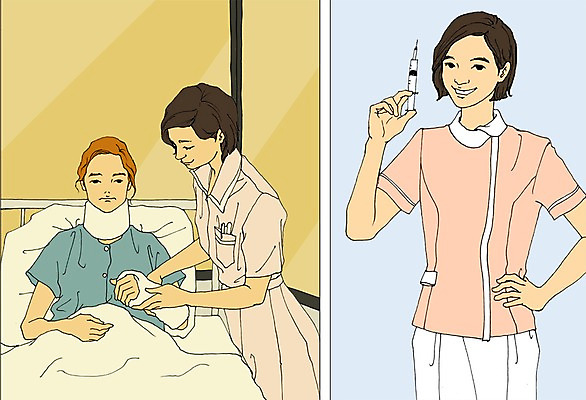 PSD 직업 여자 일러스트 주사기 사람 성인 세명 환자 간호사 침대 만화 간호 열정 병실 아트툰 성인여자만 국내일러스트 감정 가구 의학 의료기기 병원 의료진 그림 여자만 성인만 파일형식