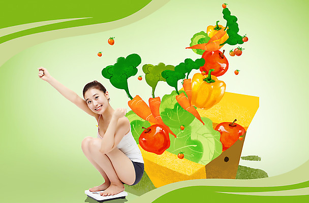 PSD 편집 편집이미지 여자 다이어트 채소 과일 방울토마토 설계 파프리카 건강 한명 사람 동양인 성인 상자 헬스 당근 한국인 변화 사과 몸무게 양배추 체중계 여자만 여자한명만 성인여자만 성인만 이미지편집 1 컨셉 토마토 뿌리채소 인종 운동 파일형식