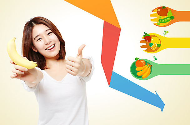 PSD 편집 편집이미지 여자 토마토 과일 딸기 설계 바나나 건강 한명 사람 동양인 성인 운동 헬스 한국인 변화 사과 레몬 완두콩 여자만 여자한명만 성인여자만 성인만 이미지편집 1 컨셉 채소 콩 인종 파일형식