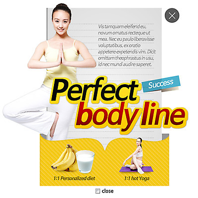 PSD 서양인 외국인 템플릿 여자 웹템플릿 다이어트 과일 요가 바나나 팝업 이벤트팝업 웹팝업 건강 사람 동양인 성인 두명 우유 매트 편지지 레이어팝업 여자만 성인여자만 성인만 이미지템플릿 웰빙 유제품 인종 편지 파일형식