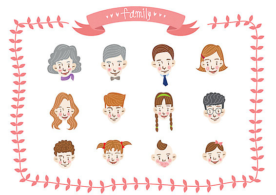 학생 할아버지 할머니 얼굴 어린이 스티커 일러스트 가족 웹소스 엄마 종류 사람 여러명 신체부위 세트 아기 아빠 삼촌 이모 아기자기 국내일러스트 AI파일 여자 노년 남자 다수 컨셉 관계 파일형식 벡터 편집소스