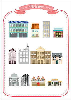 건축물 건축 스티커 일러스트 웹소스 주택 종류 빌딩 사람없음 건물 세트 상점 궁전 아기자기 국내일러스트 AI파일 컨셉 고건축 파일형식 벡터 편집소스