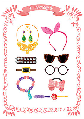 리본 안경 스티커 일러스트 목걸이 장신구 팔찌 웹소스 종류 사람없음 세트 선글라스 귀걸이 반지 머리띠 머리핀 머리끈 아기자기 국내일러스트 AI파일 잡화 컨셉 파일형식 벡터 편집소스