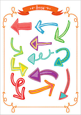 화살표 스티커 일러스트 웹소스 종류 사람없음 세트 아기자기 국내일러스트 AI파일 컨셉 파일형식 벡터 편집소스