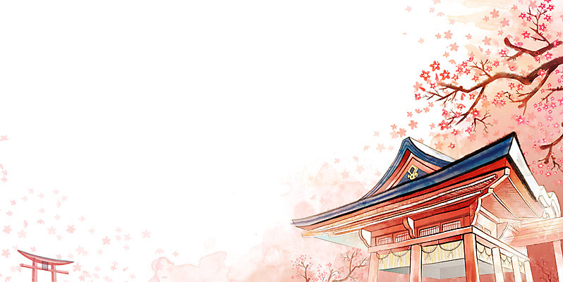 주간 PSD 나무 식물 계절 백그라운드 일러스트 수채화 풍경 사람없음 야외 일본 봄 벚꽃 편안함 토리이 신사_일본건축 봄배경 국내일러스트 자연요소 꽃 아시아 감각 신사_건축물 일본건축 파일형식