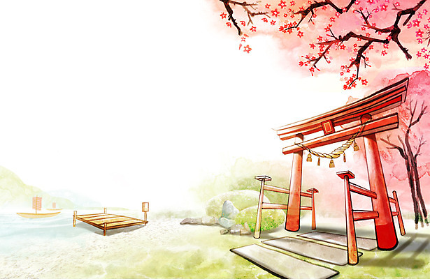 주간 PSD 나무 식물 계절 백그라운드 일러스트 수채화 풍경 사람없음 야외 강 항구 일본 봄 벚꽃 편안함 토리이 선박 봄배경 국내일러스트 자연요소 꽃 아시아 수상교통 교통시설 감각 신사_건축물 파일형식