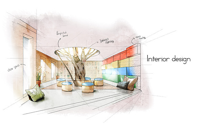PSD 나무 식물 백그라운드 쿠션 의자 일러스트 창문 조명 실내 사람없음 인테리어 공간 휴게실 스케치 분석 국내일러스트 디자인 가구 컨셉 미술 내부 파일형식